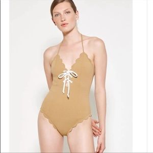 Marysia one piece swimsuit broadway tie maillot in khaki color